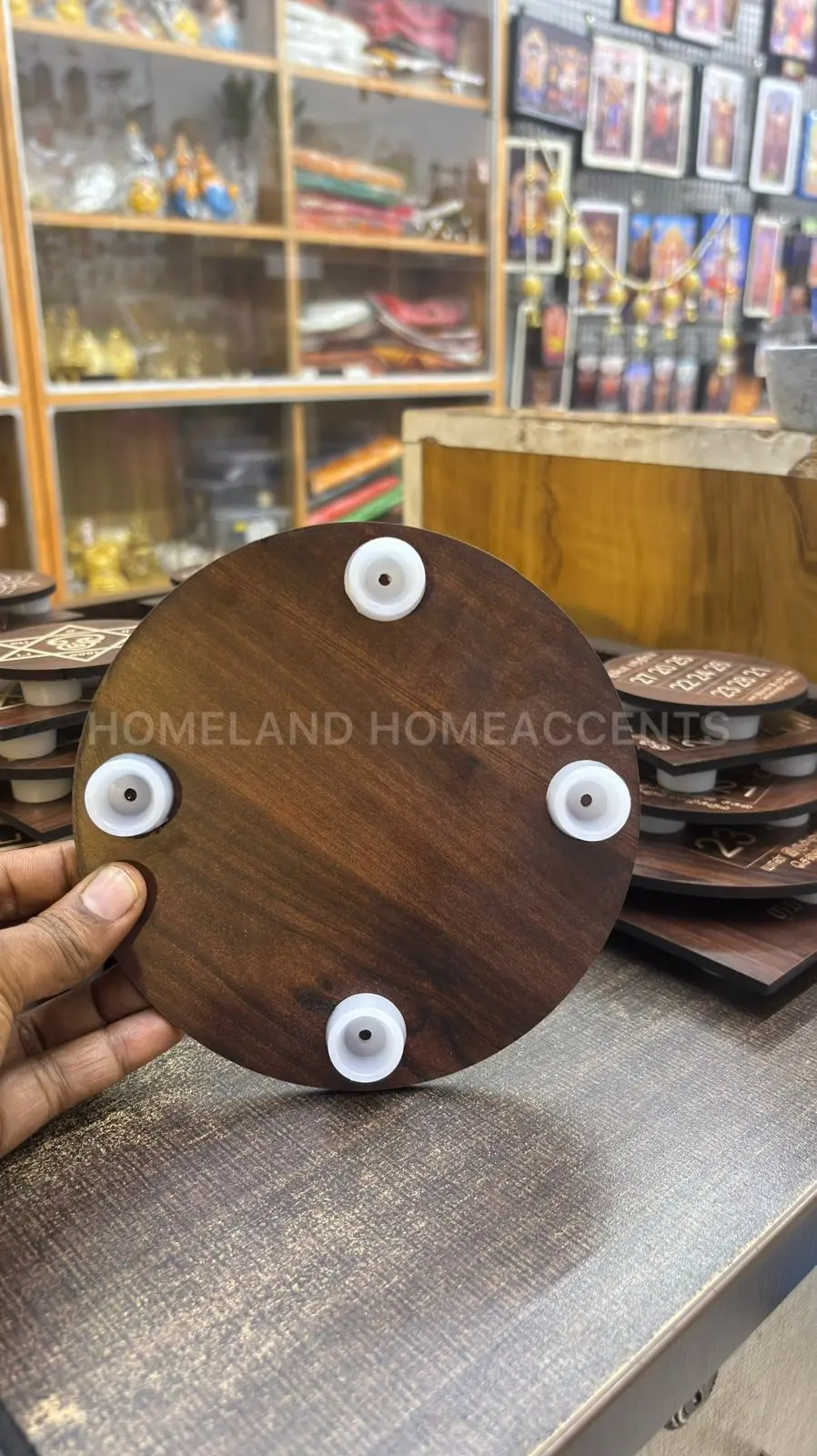 MDF Manai Palagai Round - Sikku Kolam Design