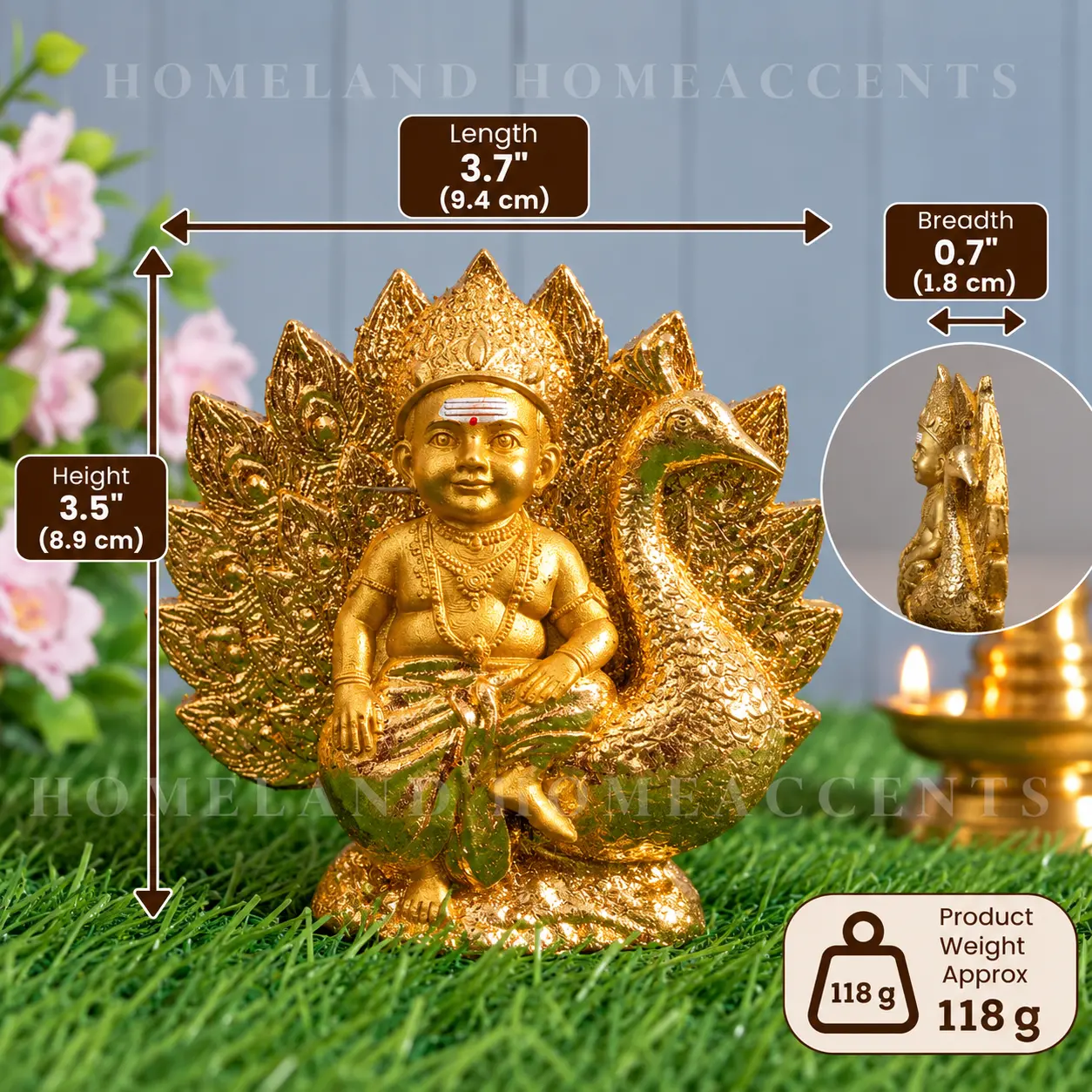 Golden Murugan Fridge Magnet