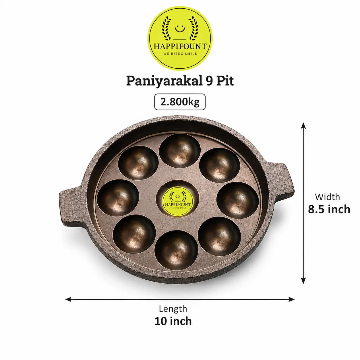 Kuli Panirakal | 9 Pit  | Pre-Seasoned  | Cast iron Paniyarakal