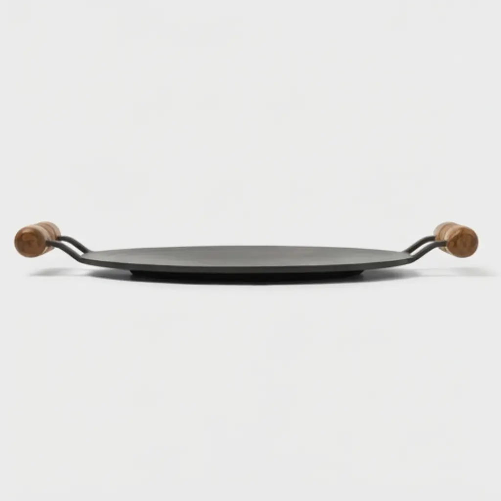 Wooden handle Dosa Tawa - 12 inch round - Heavy Duty Iron Dosa Pan | Happifount Kitchenware (சிறந்த தோசைக்கல் - Best Dosa Tawa )