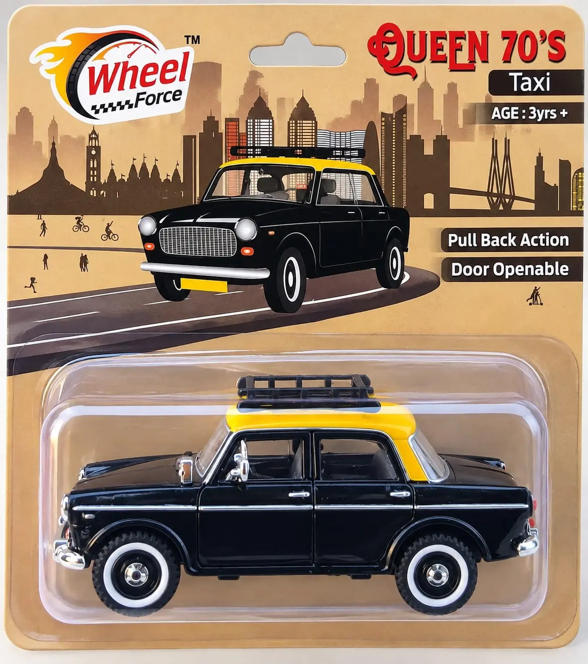 Queen 70’s Taxi – Pull Back Toy Car