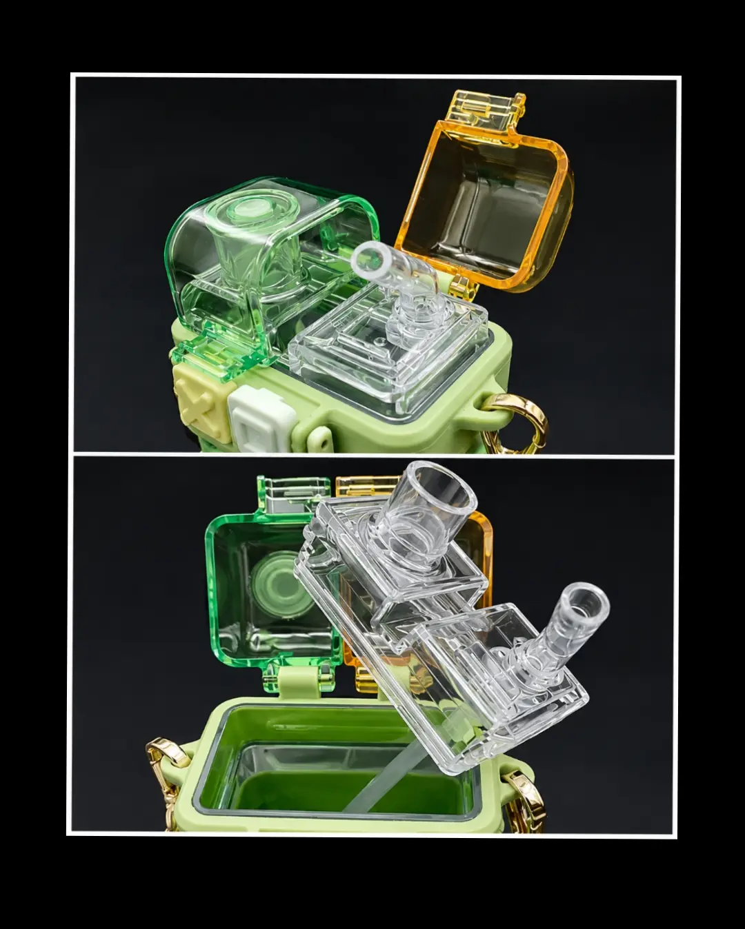 2-in-1 Dual Compartment Sipper Bottle