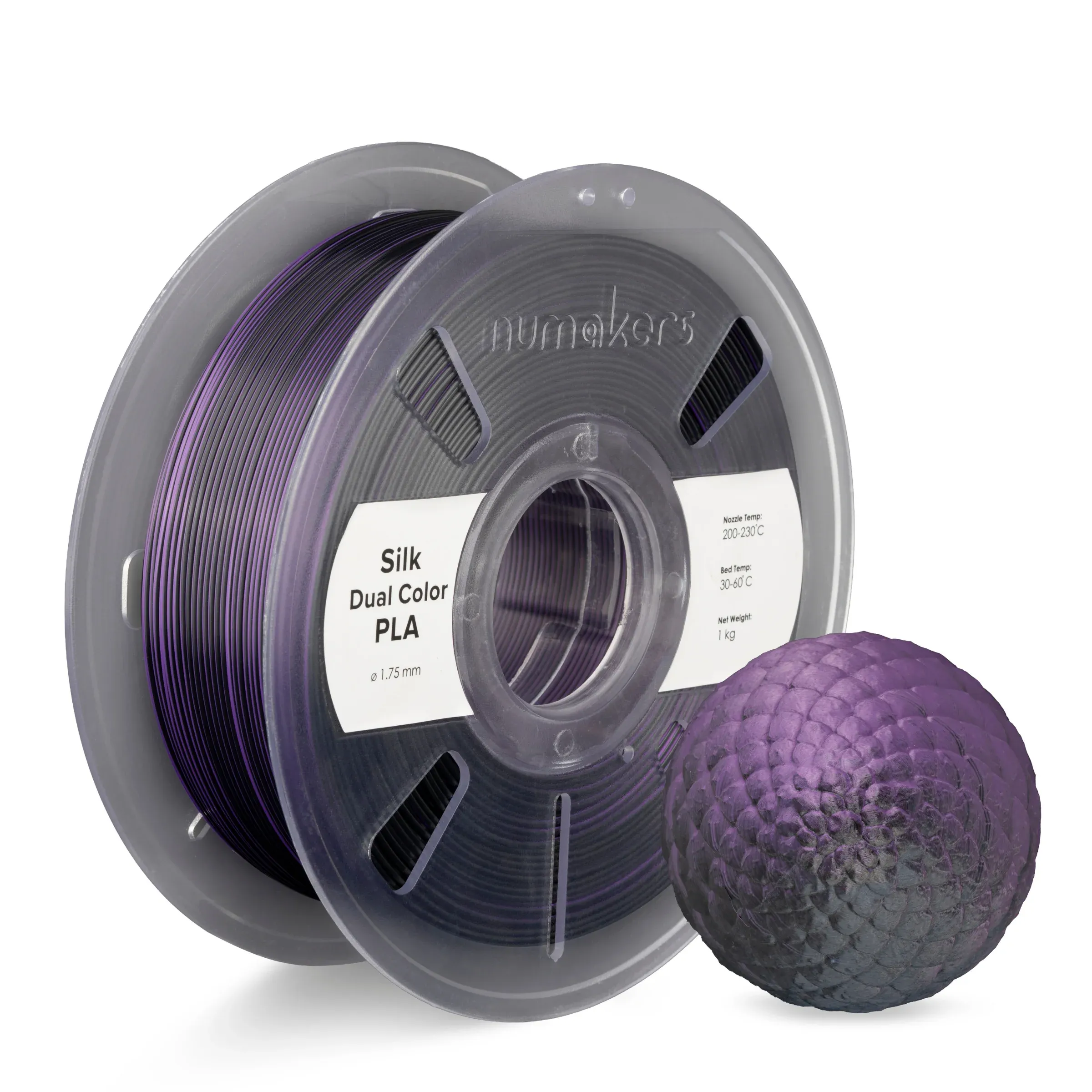 Dual color silk pla