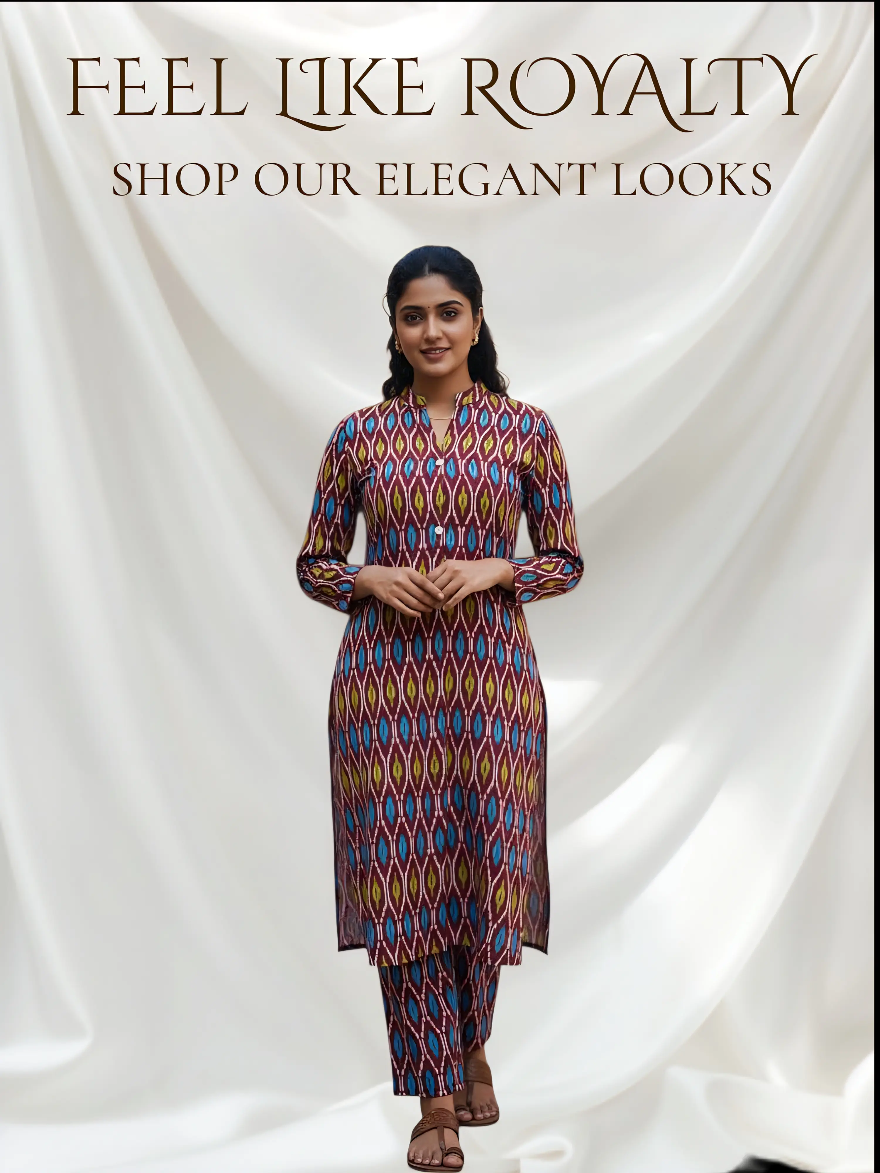 Elegant Maroon Liva Kurti with Rhombus Motif – Premium Collection