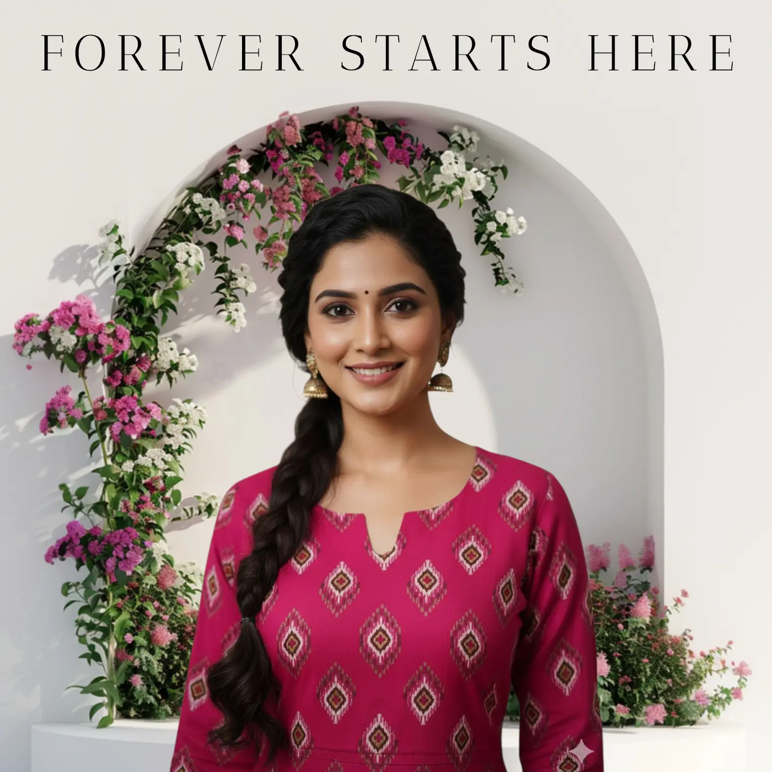 Beleza Liva Magenta Diamond Print Kurti – Elegant Everyday Wear