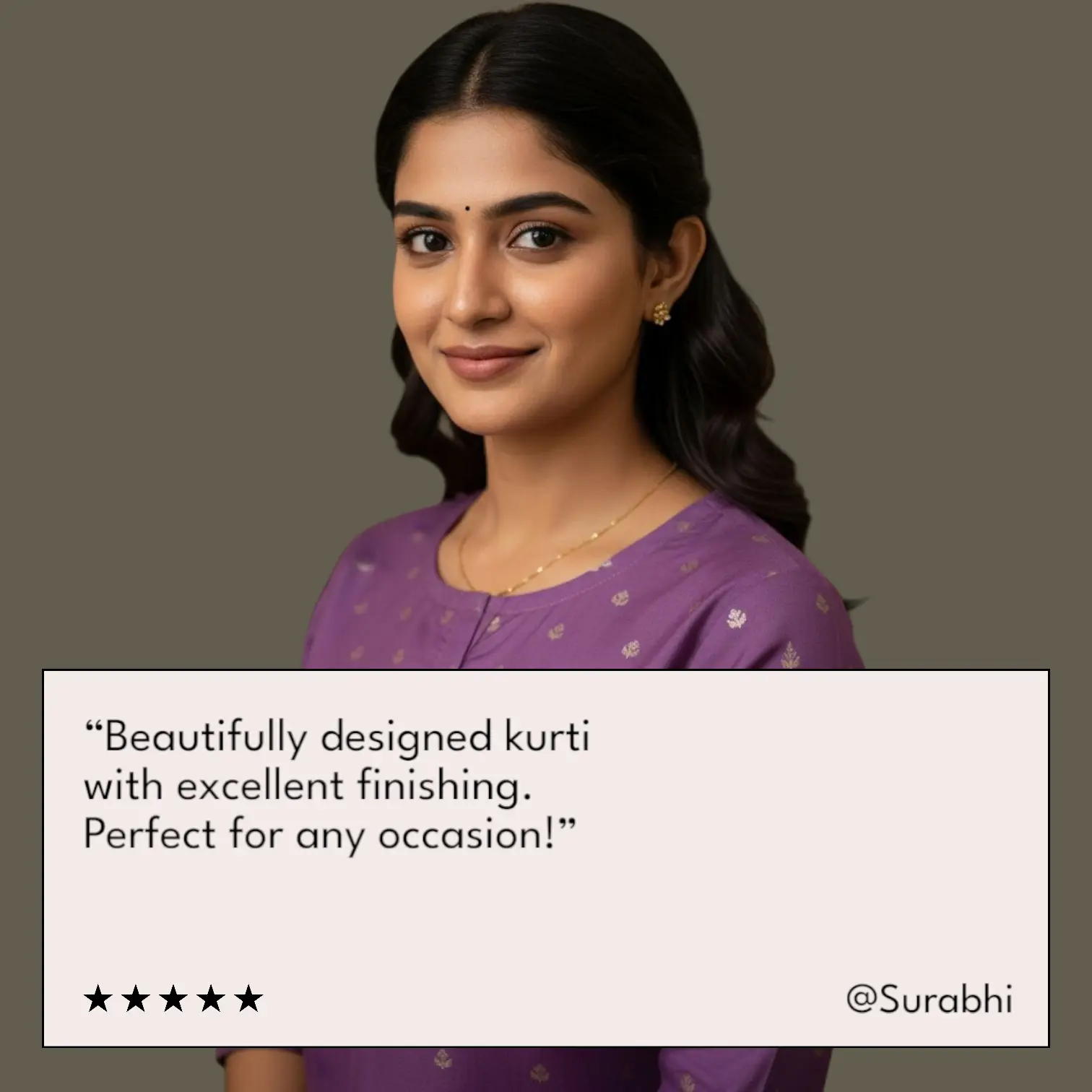 Zaara Lavender Kurti with Golden Print Detailing – Premium Rayon Blend