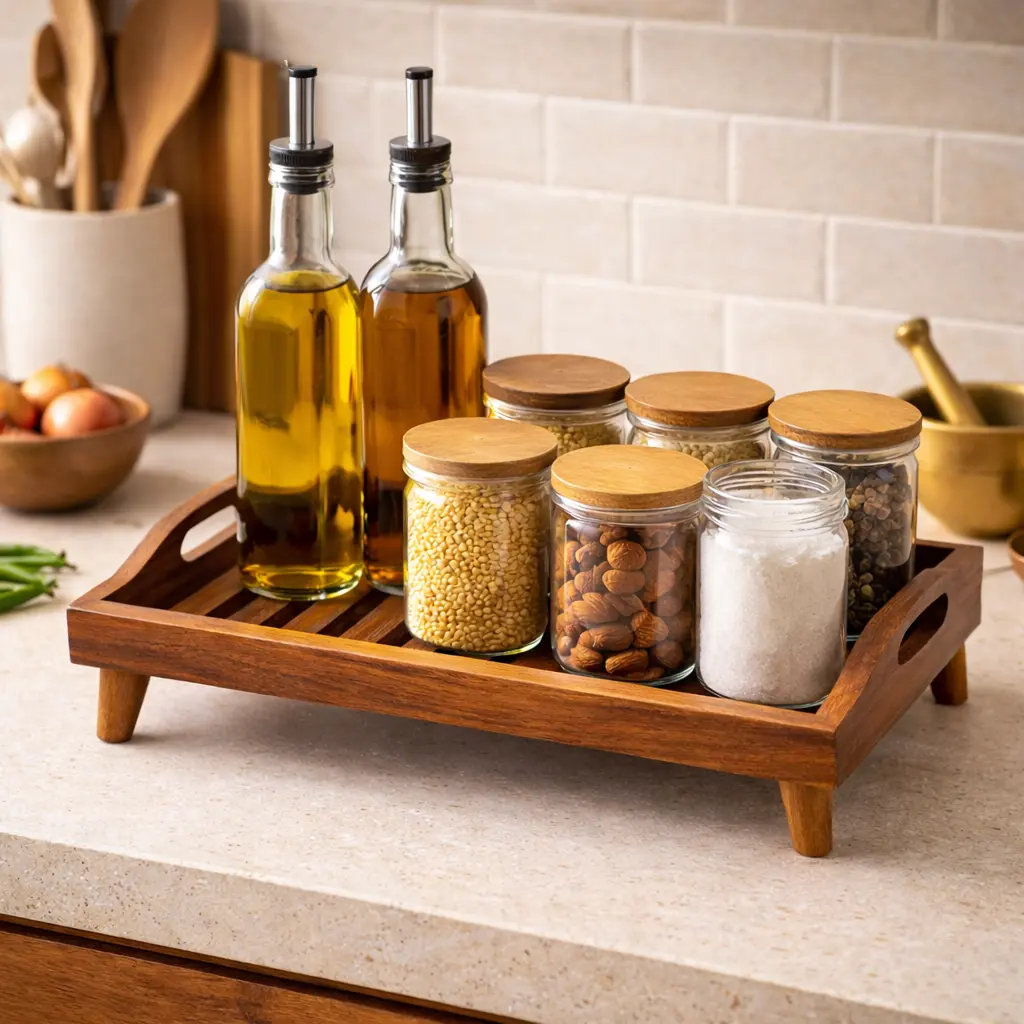  Wooden Serving Tray with extra 4 legs 