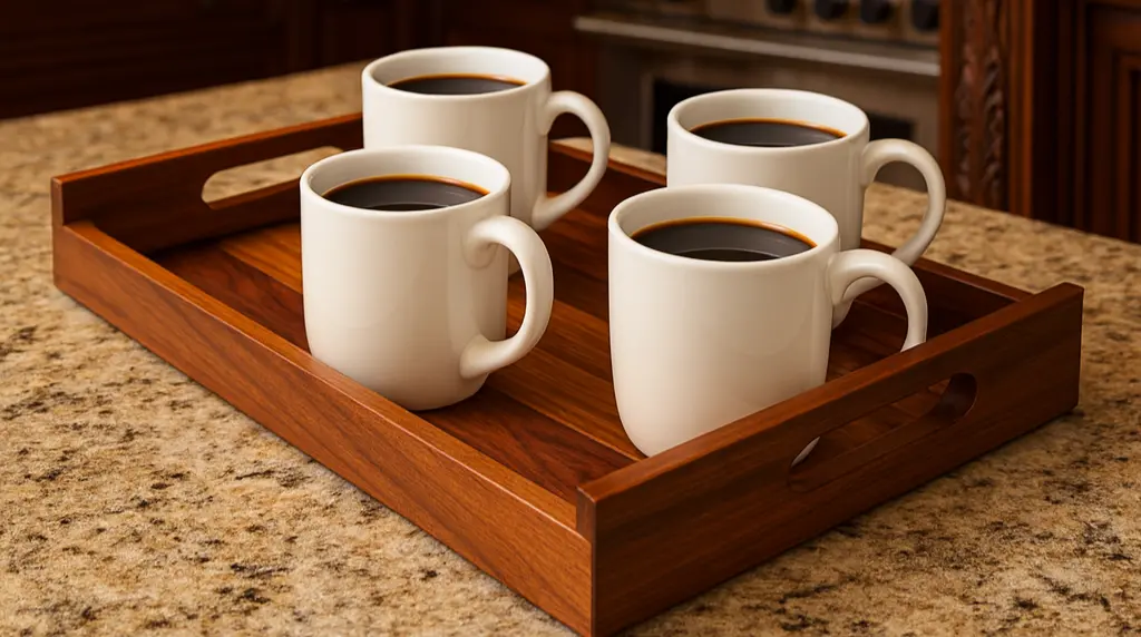 Wooden Tray for tea &coffee Serving