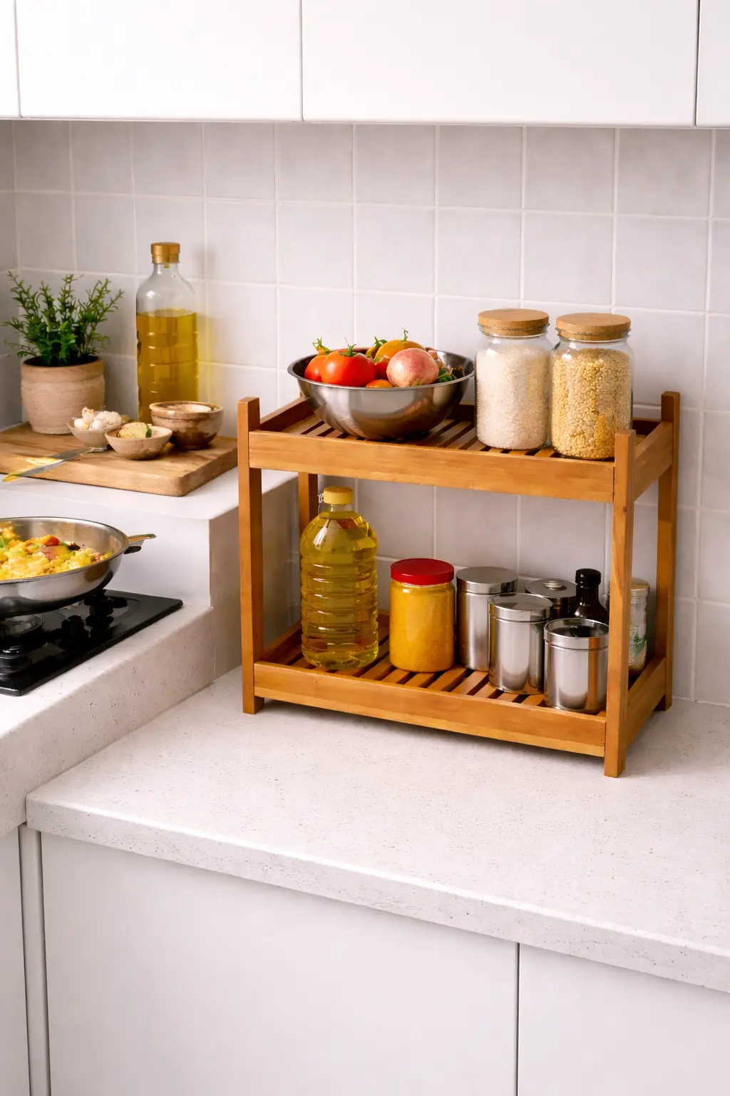 Wooden Kitchen Rack / Organizer (2-Tier)