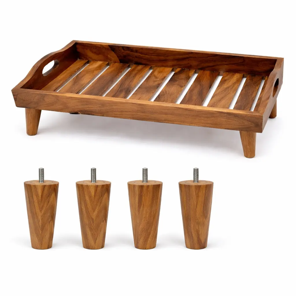  Wooden Serving Tray with extra 4 legs 