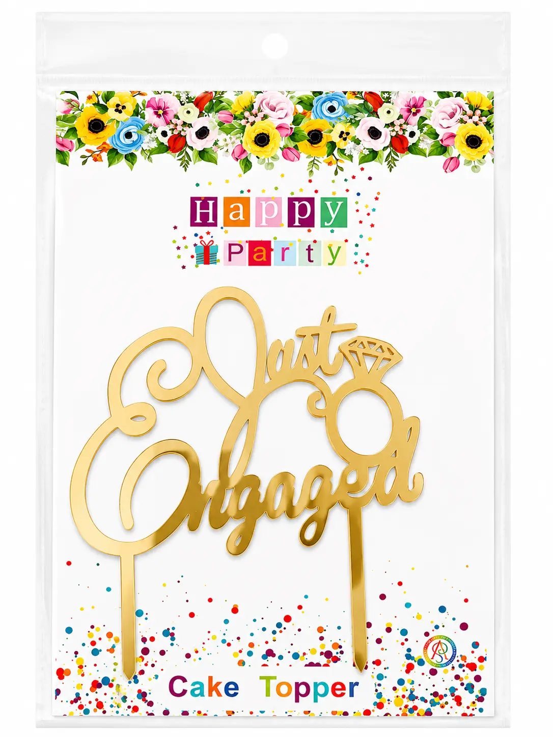 Just engaged acrylic topper - set of 5 pcs
