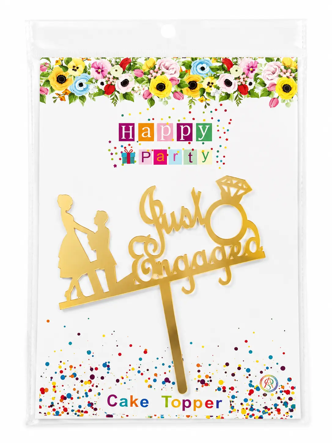 Just engaged acrylic topper - set of 5 pcs