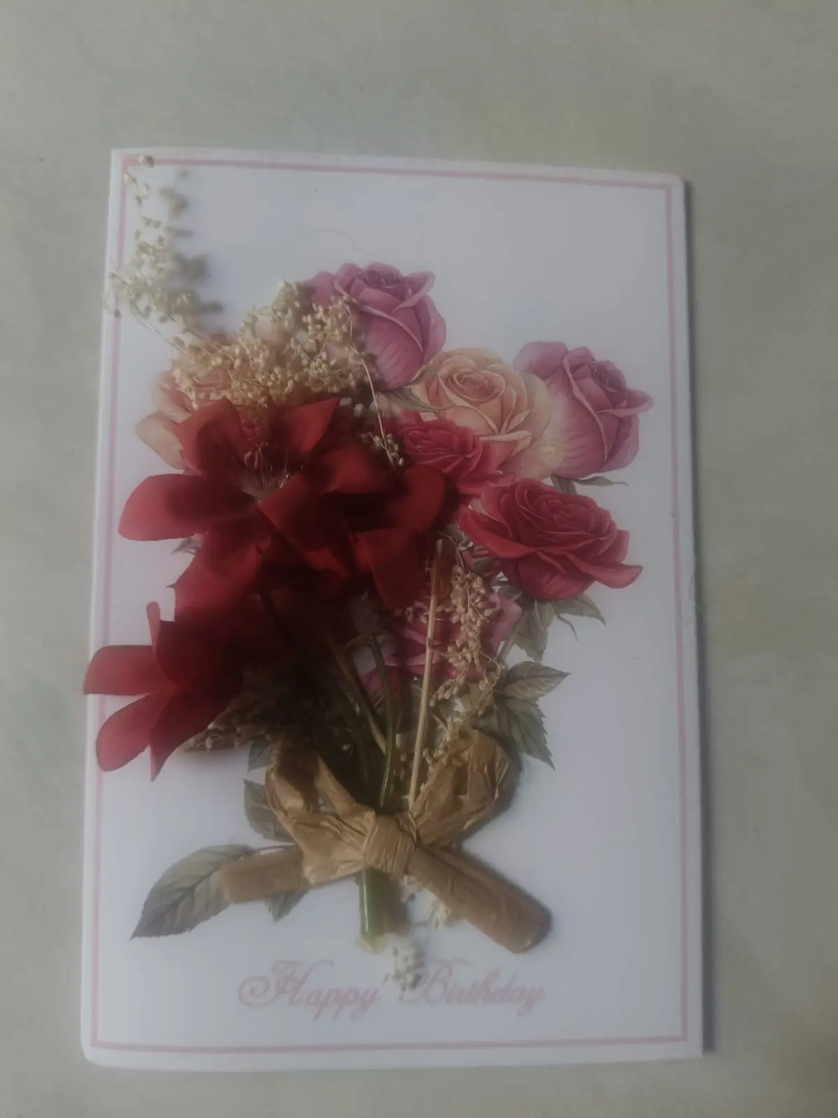 Dried - Flower - Greeting Card - Set of 1 pcs 