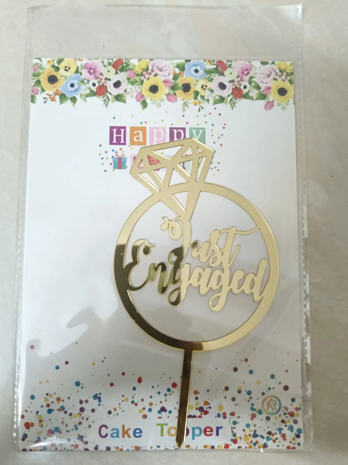 Just engaged acrylic topper - set of 5 pcs