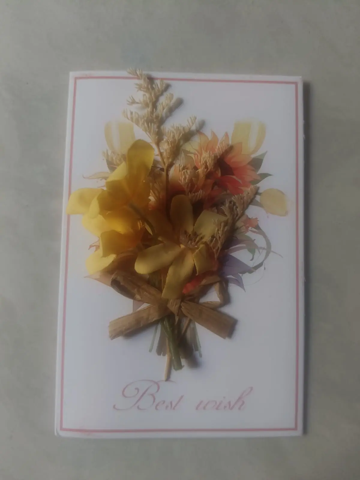 Dried - Flower - Greeting Card - Set of 1 pcs 