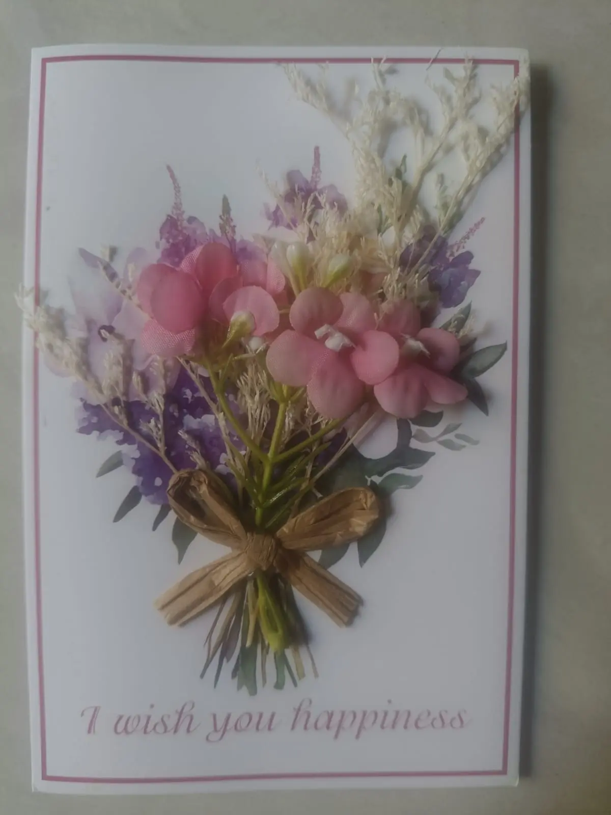 Dried - Flower - Greeting Card - Set of 1 pcs 