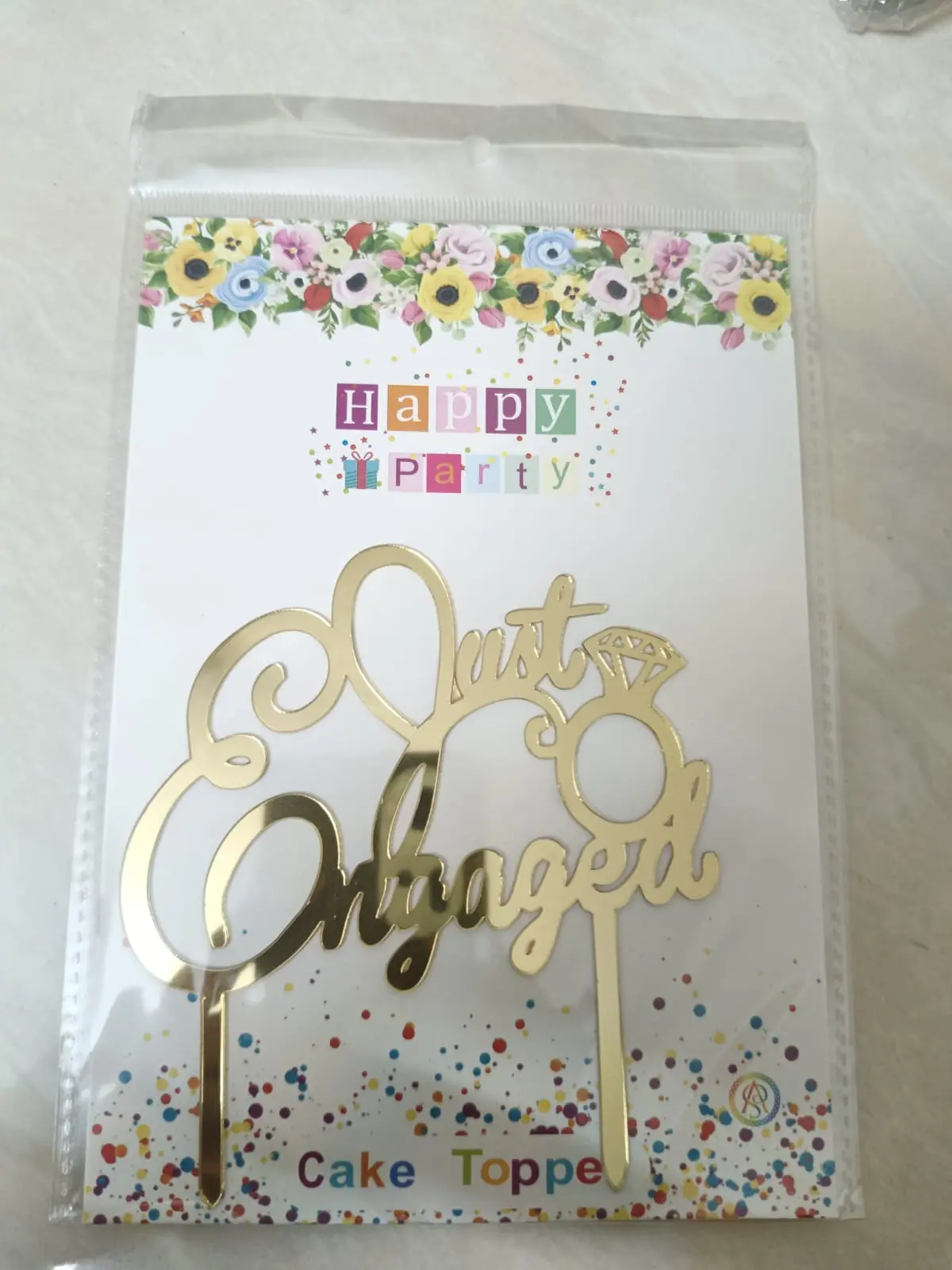 Just engaged acrylic topper - set of 5 pcs