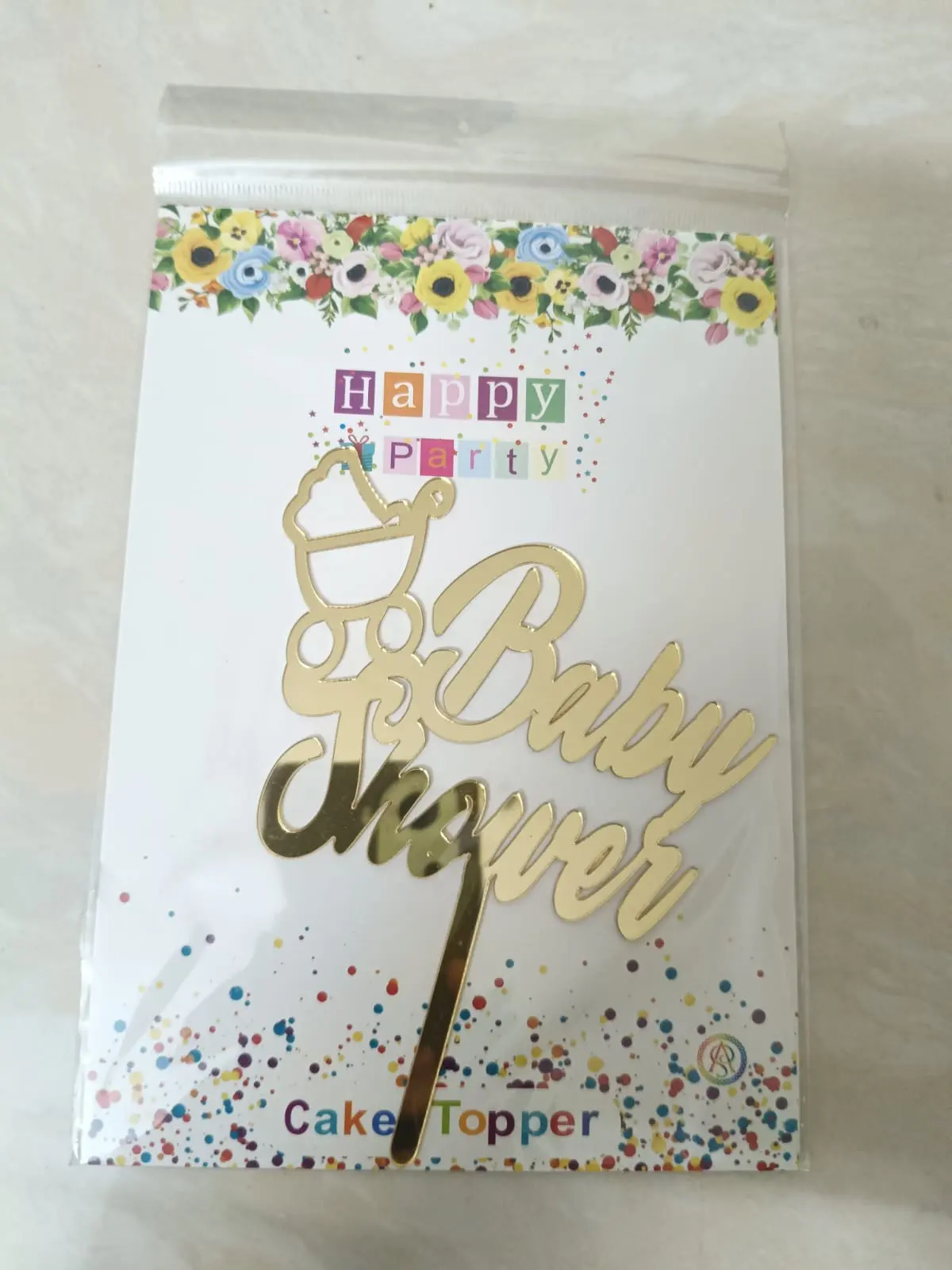 Baby shower acrylic topper - set of 5 pcs
