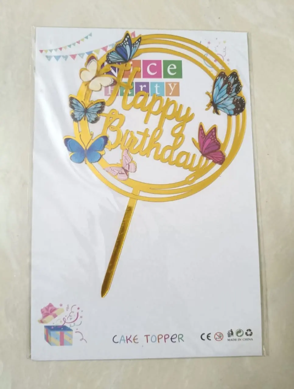 Acrylic Flower design topper - set of 5 pcs