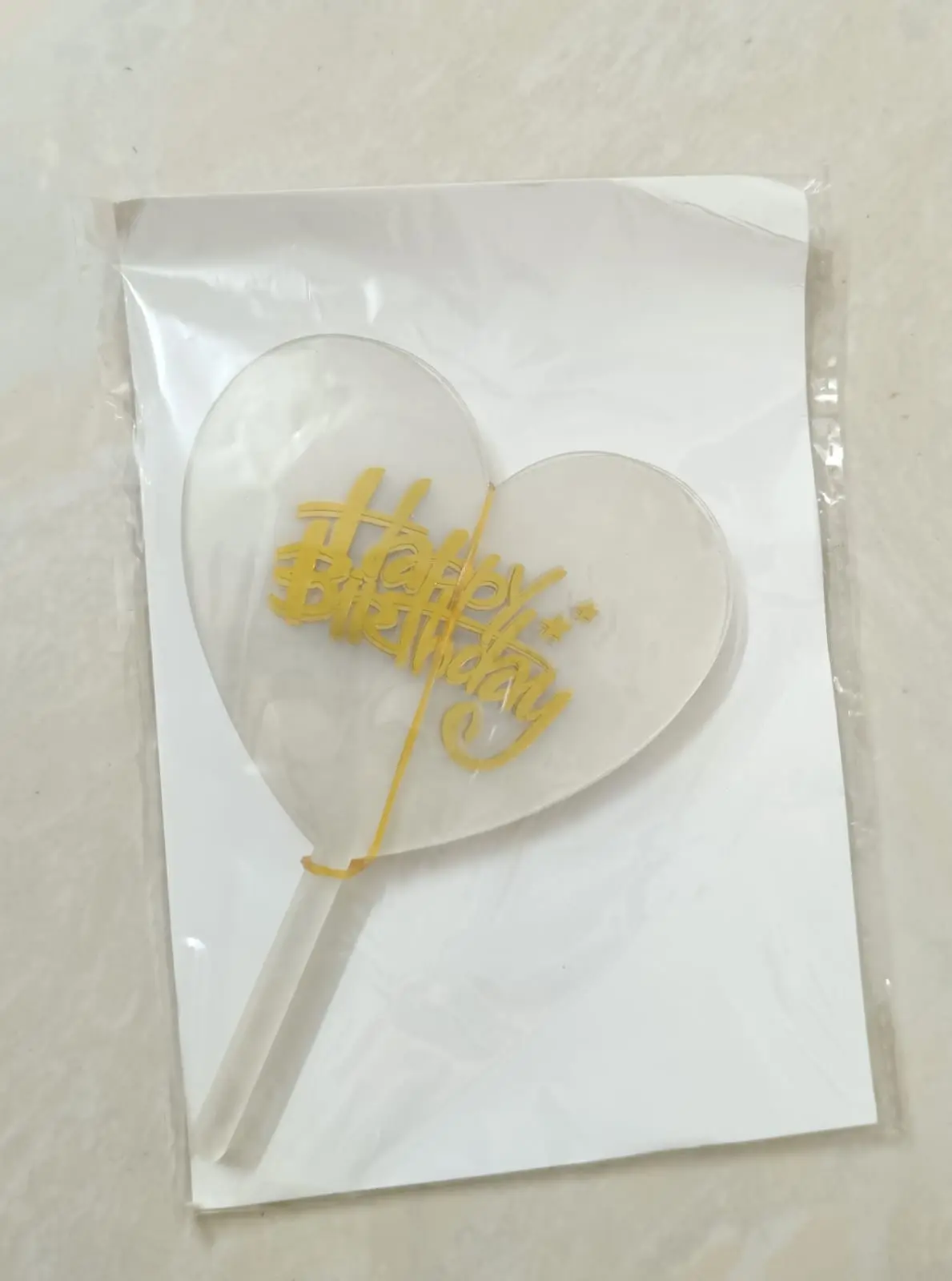 Acrylic heart topper - set of 5 pcs