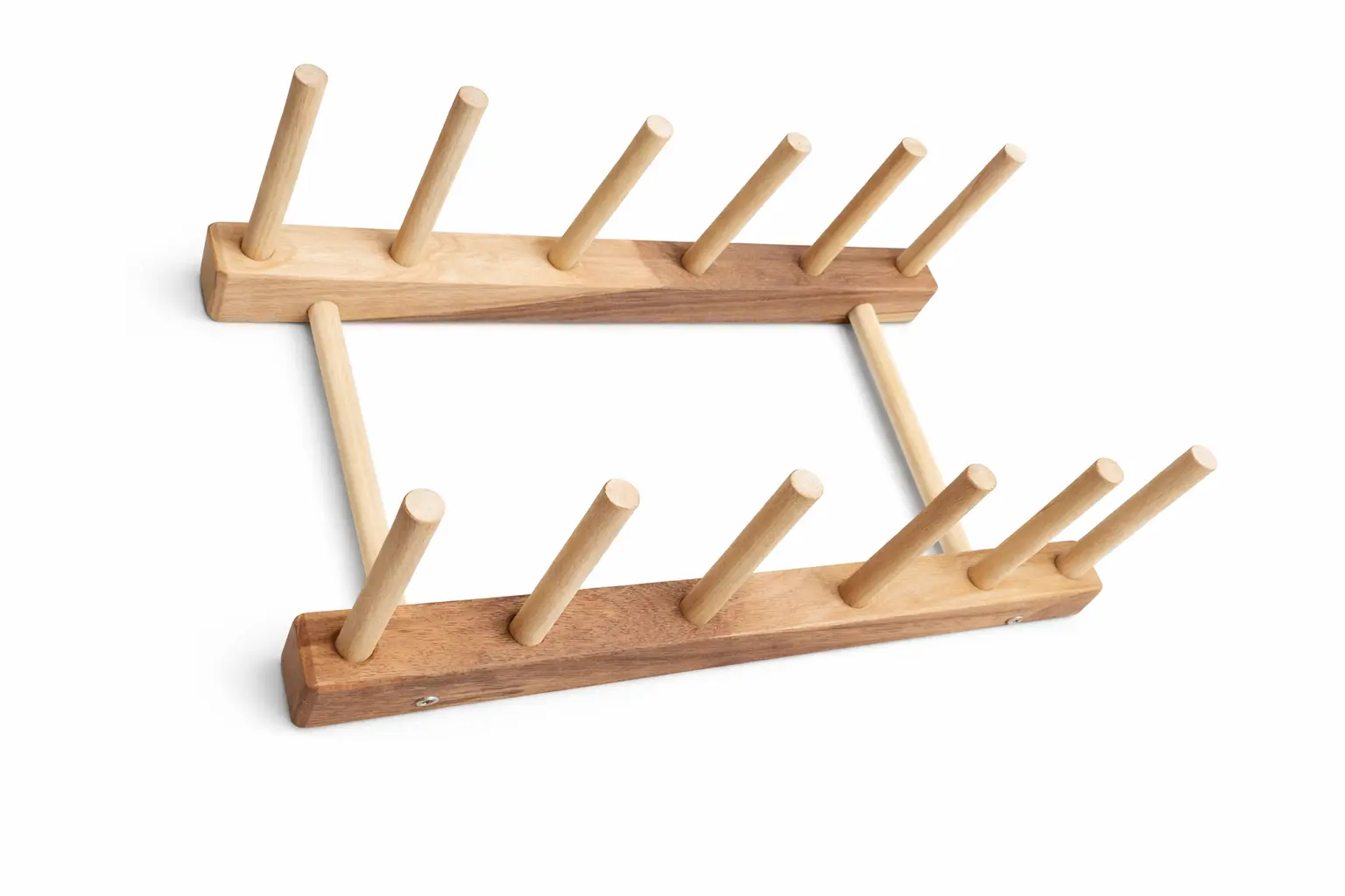 Premium Wooden Plate Holder Rack – 5 Slots, 12 Inch Dish Organizer for Kitchen
